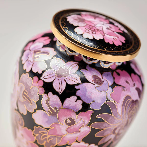 Floral Blush Cloisonné Pet Urn - Image 3